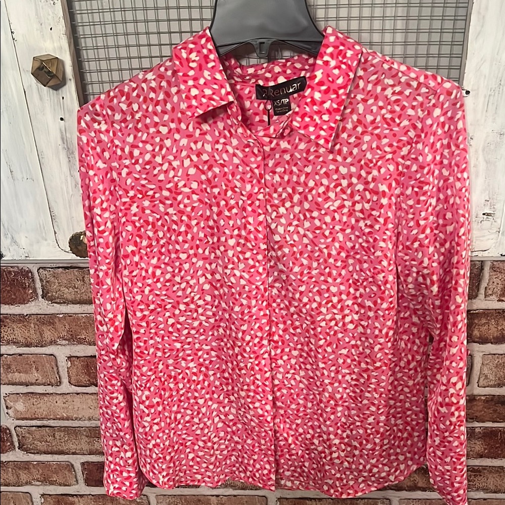 Renuar Vibrant Pink and Red Blouse